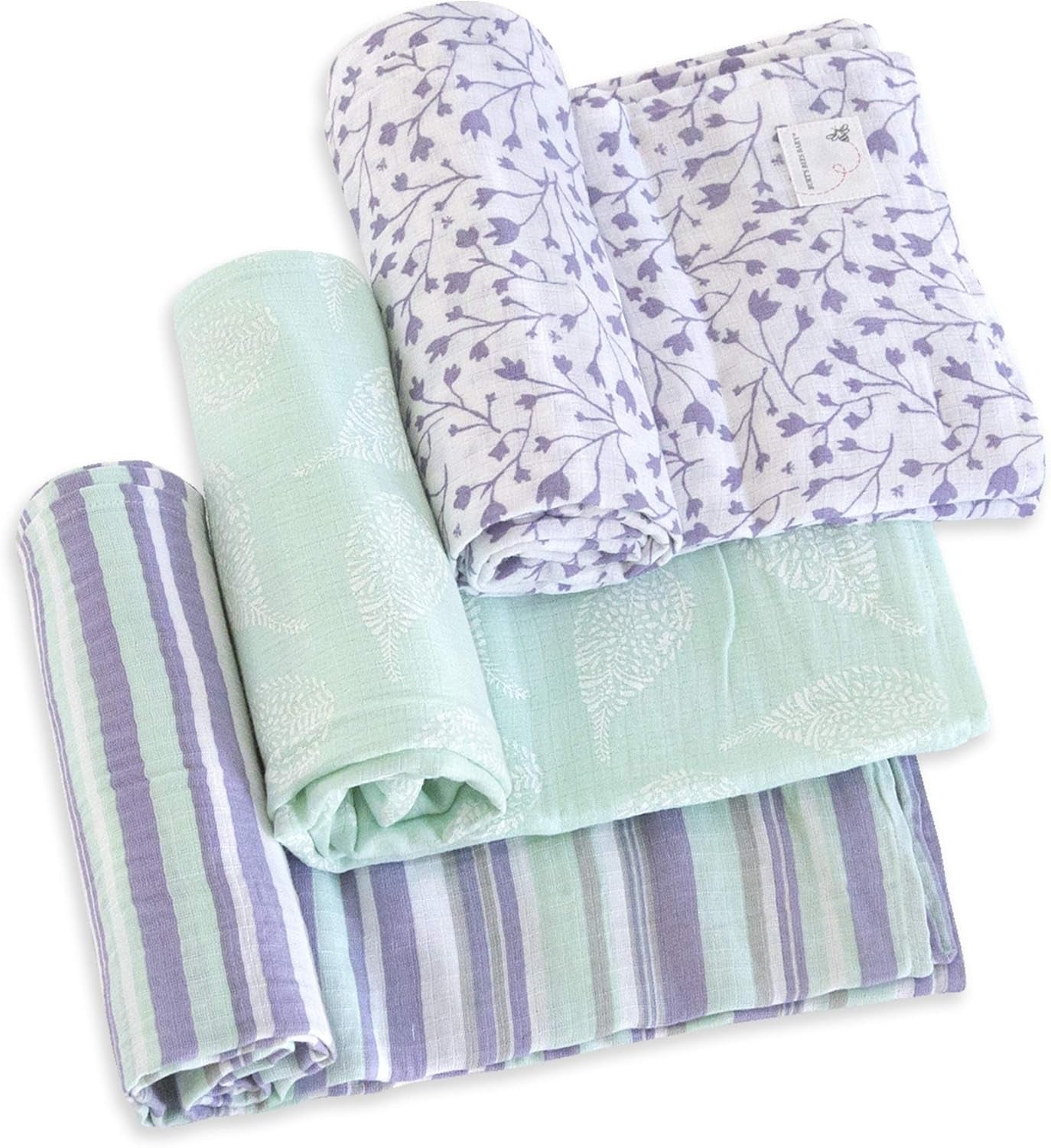 -Hm25773 - Swaddles, Muslin Cotton Baby Blankets, 3-Pack, Multipurpose Lightweight & Breathable 100% Organic Cotton (Floral Forest)