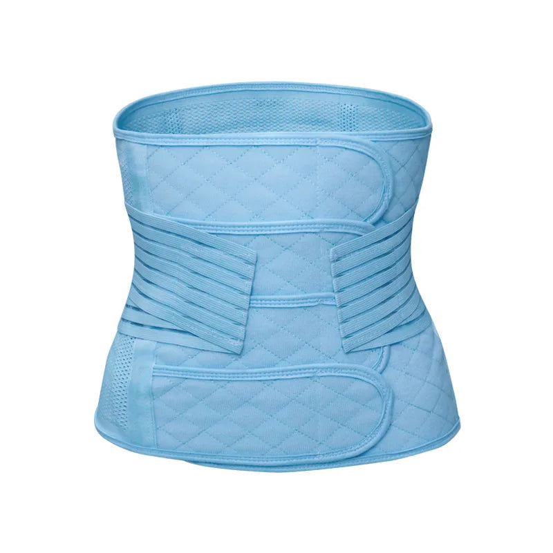 Birth Recovery Waist Trainer 2-Piece Set 4-Panel Maternity Postpartum Belly Band Breathable Thin C‑Section Natural