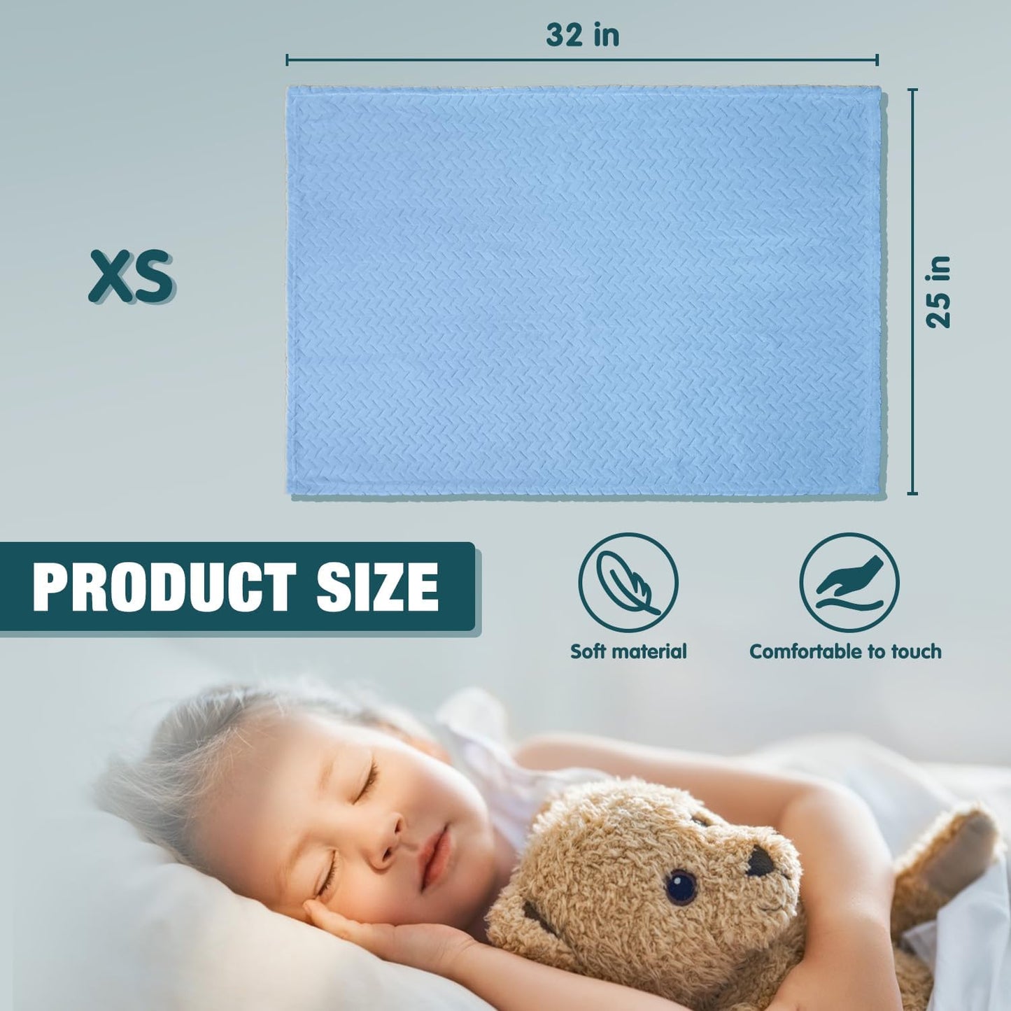 Baby Blanket Flannel, Cozy Throw Blankets for Newborn Infant and Toddler, Super Soft and Warm Receiving Baby Blanket for Crib Stroller (Blue 2532")