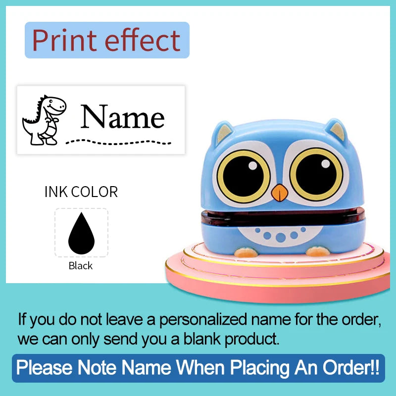 ‌Personalized Baby Name Stamp Set - Custom Waterproof Ink Seal for School, Travel & Kindergarten, Durable Non-Fading Toy Gift