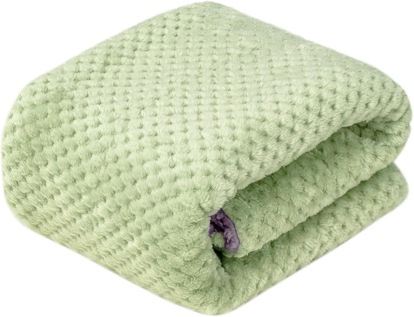 Fuzzy Sherpa Reversible Blanket for Baby, Soft Warm Cozy Coral Fleece Toddler, Infant or Newborn Reversible Blanket for Crib, Stroller, Travel, 30”×40”, Pastel Green