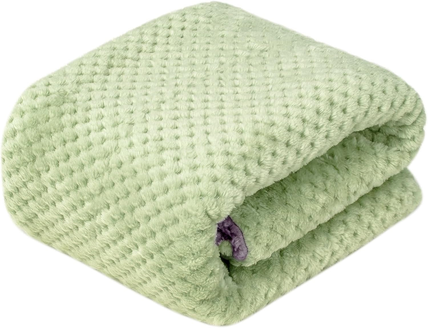 Fuzzy Sherpa Reversible Blanket for Baby, Soft Warm Cozy Coral Fleece Toddler, Infant or Newborn Reversible Blanket for Crib, Stroller, Travel, 30”×40”, Pastel Green