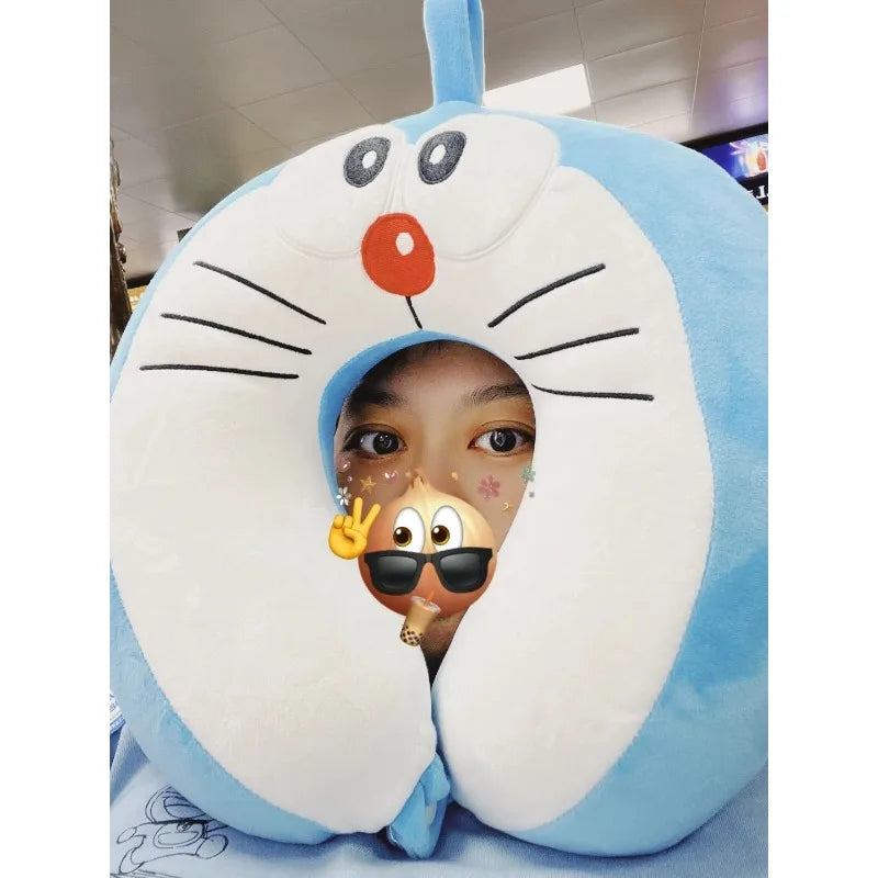 Doraemon U-shaped Pillow Soft Sleep Neck Protection Pillow Office Travel Pillows Sleep Essentials Comfortable Relief Fatigue