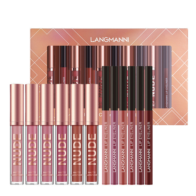 Lip Liner And Lipstick Makeup 12 Pcs Set 6 Matte Lipstick 6 Lip Liner Pens Waterproof Long Lasting Matte Lipstick Beauty Cosmetics Makeup Gift For...