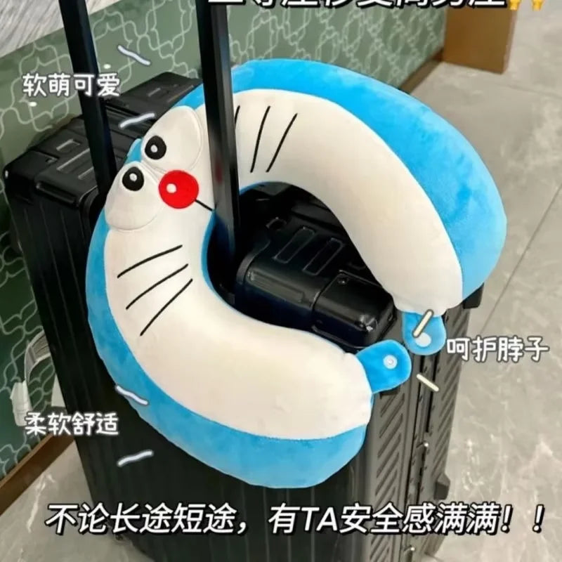 Doraemon U-shaped Pillow Soft Sleep Neck Protection Pillow Office Travel Pillows Sleep Essentials Comfortable Relief Fatigue