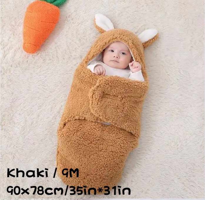 Super Soft Baby Sleeping Bag Fluffy Fleece Newborn Blanket Swaddle Blankets, Unisex Baby Wrap For Newborn Baby Boys Girls With Head-Protecting &...