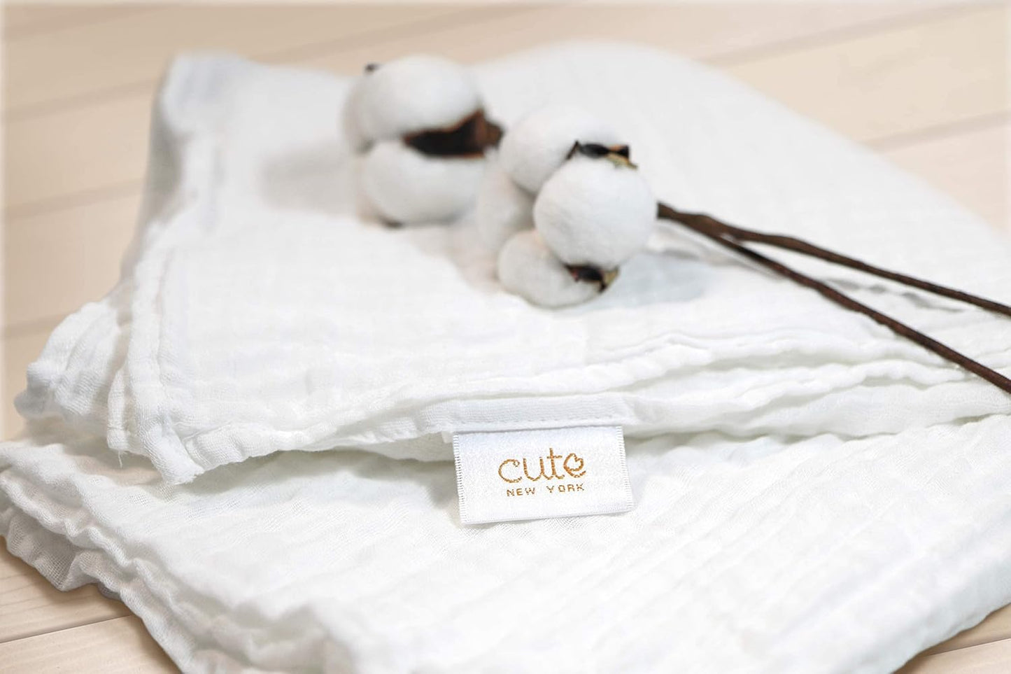 Premium Solid Muslin Cotton Blanket (White) 47" X 47"