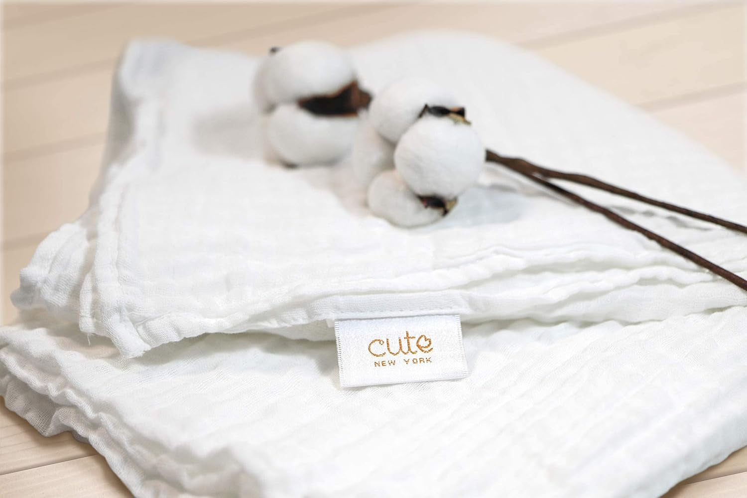 Premium Solid Muslin Cotton Blanket (White) 47" X 47"