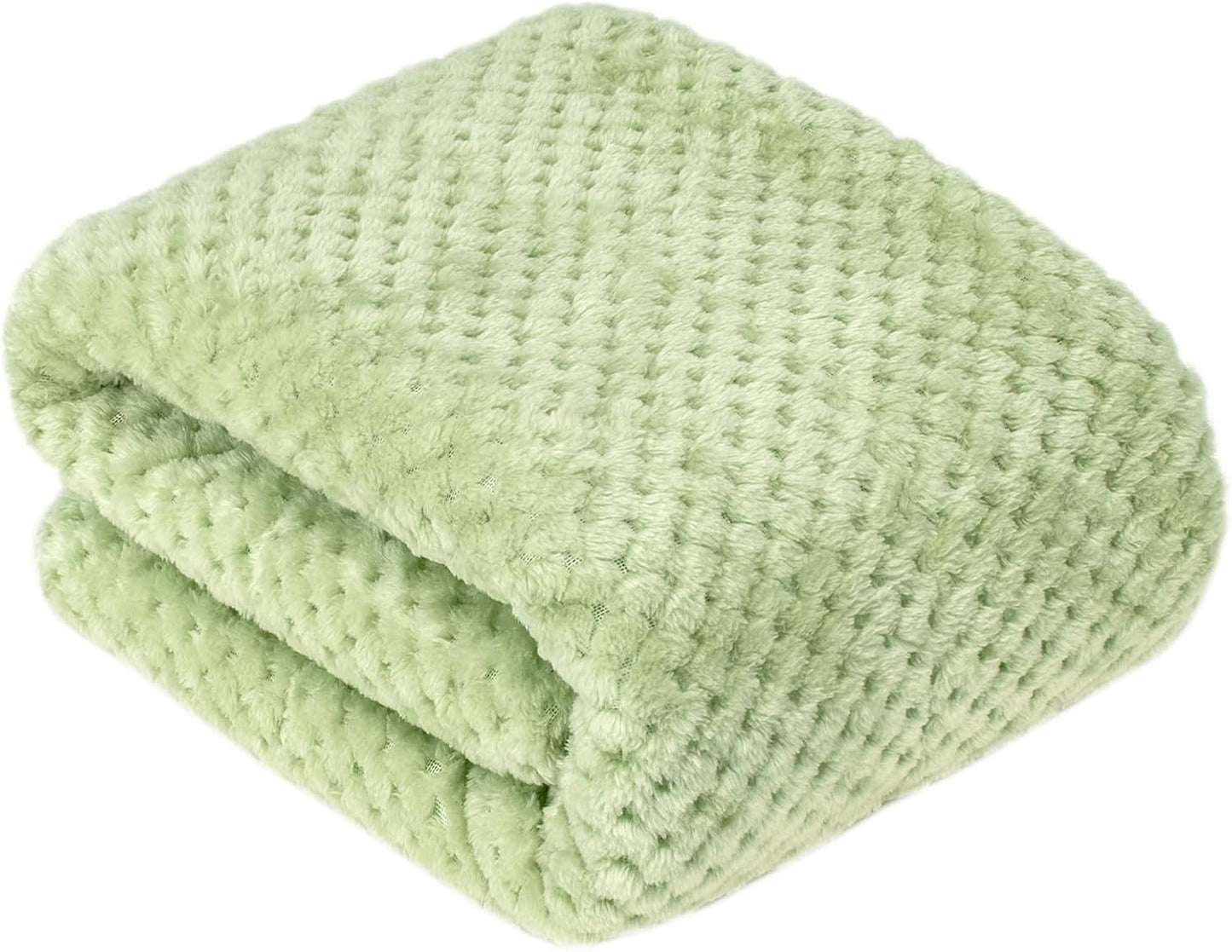Fuzzy Sherpa Reversible Blanket for Baby, Soft Warm Cozy Coral Fleece Toddler, Infant or Newborn Reversible Blanket for Crib, Stroller, Travel, 30”×40”, Pastel Green