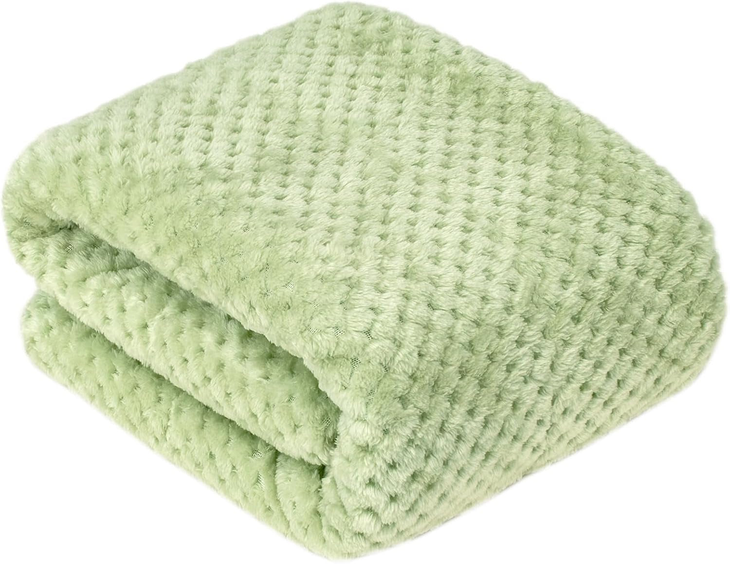 Fuzzy Sherpa Reversible Blanket for Baby, Soft Warm Cozy Coral Fleece Toddler, Infant or Newborn Reversible Blanket for Crib, Stroller, Travel, 30”×40”, Pastel Green
