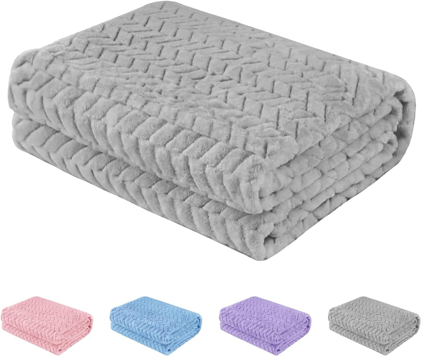 Baby Blanket Flannel, Cozy Throw Blankets for Newborn Infant and Toddler, Super Soft and Warm Receiving Baby Blanket for Crib Stroller (Grey 3040")