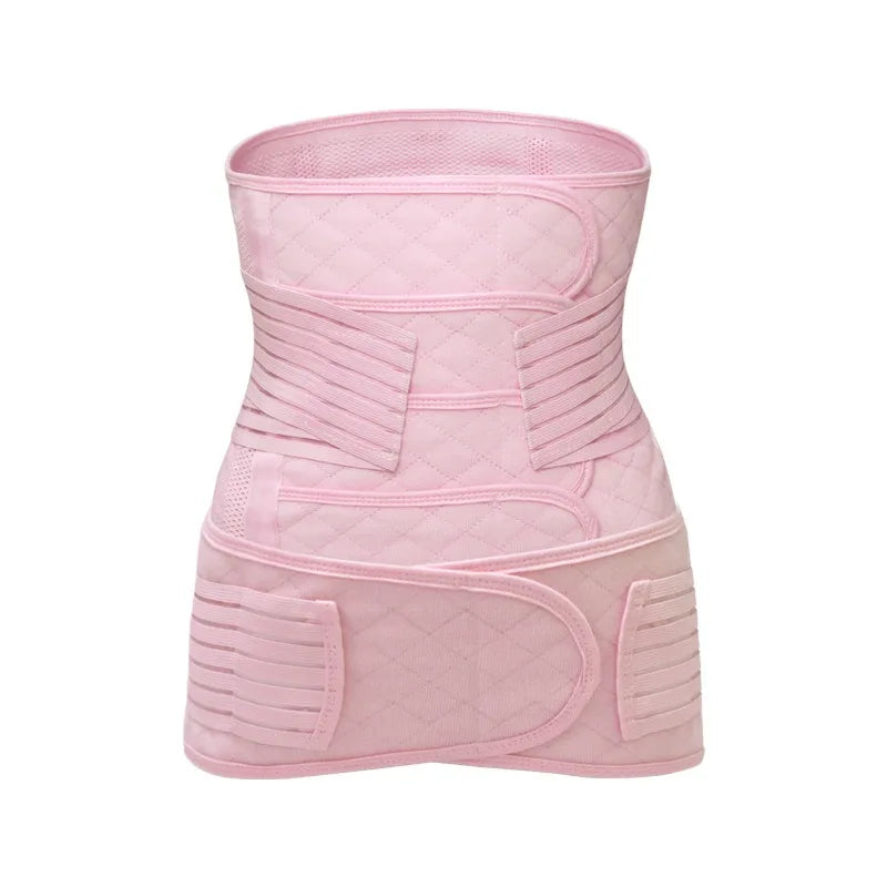Birth Recovery Waist Trainer 2-Piece Set 4-Panel Maternity Postpartum Belly Band Breathable Thin C‑Section Natural