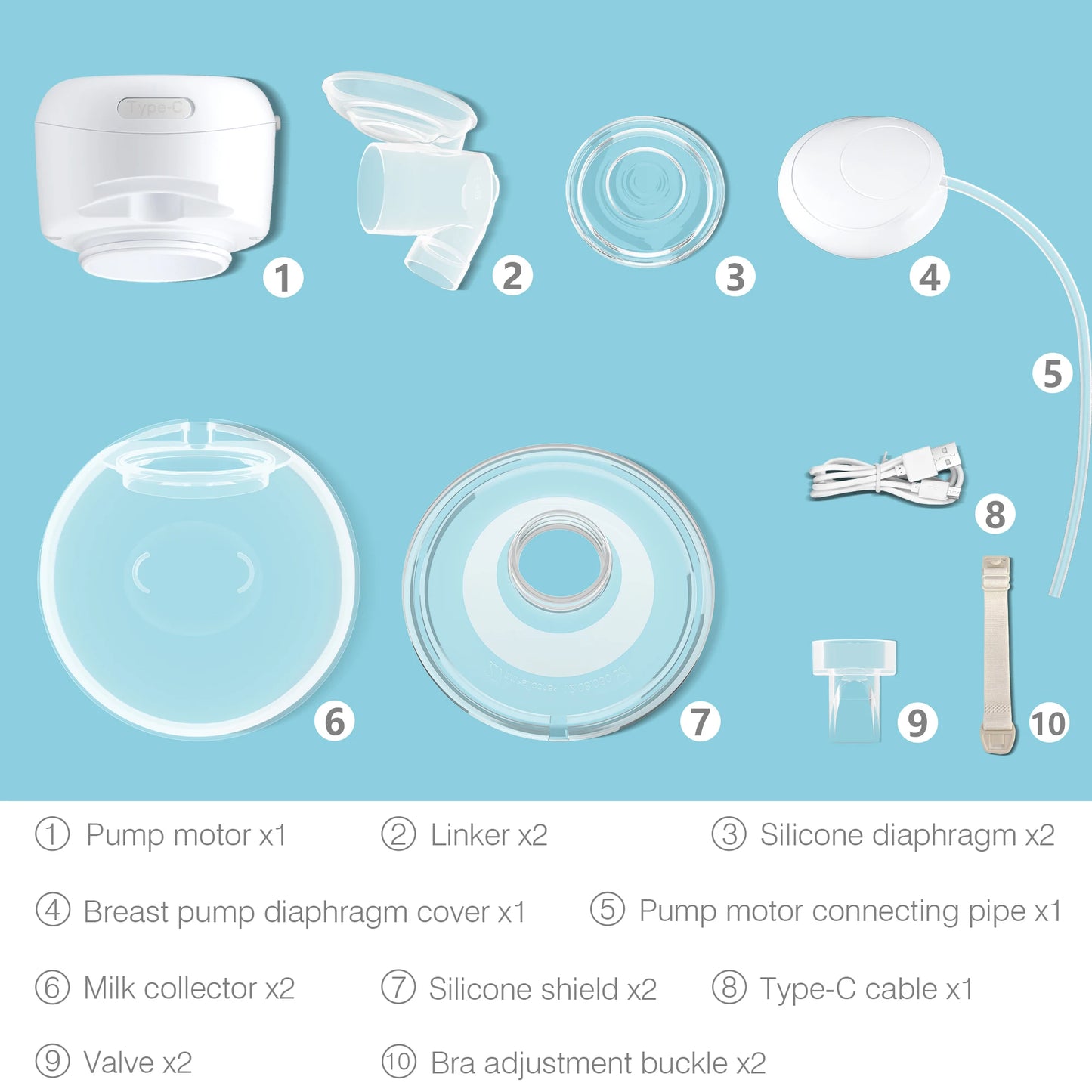 Dual Suction Electric Wearable Breast Pump 4 Modes 9 Levels Silent BPA-Free Hands Free Portable Breastfeeding,24mm Flange
