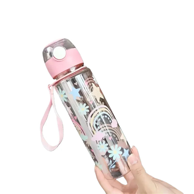 700ml Dinosaur Water Bottle For Kids Water Sippy Cup With Silicone Straw Leakproof Plastic Water Bottles Summer Kids Water Cup