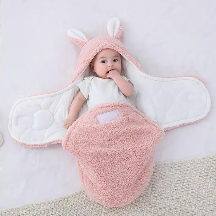 Super Soft Baby Sleeping Bag Fluffy Fleece Newborn Blanket Swaddle Blankets, Unisex Baby Wrap For Newborn Baby Boys Girls With Head-Protecting &...