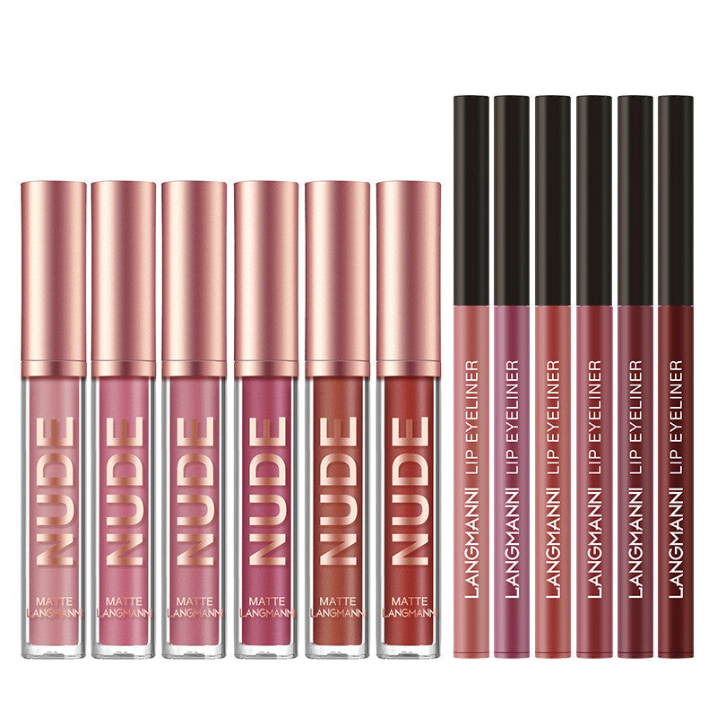 Lip Liner And Lipstick Makeup 12 Pcs Set 6 Matte Lipstick 6 Lip Liner Pens Waterproof Long Lasting Matte Lipstick Beauty Cosmetics Makeup Gift For...
