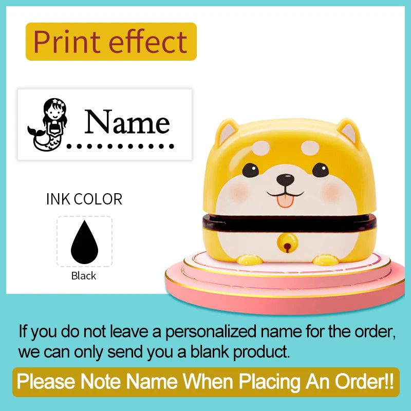 ‌Personalized Baby Name Stamp Set - Custom Waterproof Ink Seal for School, Travel & Kindergarten, Durable Non-Fading Toy Gift