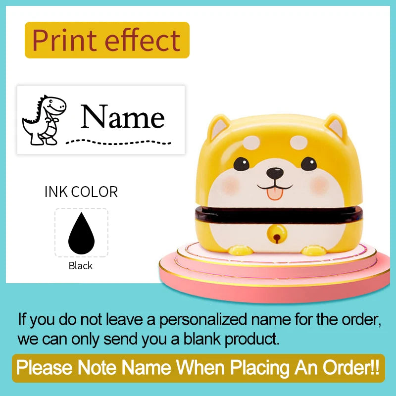 ‌Personalized Baby Name Stamp Set - Custom Waterproof Ink Seal for School, Travel & Kindergarten, Durable Non-Fading Toy Gift