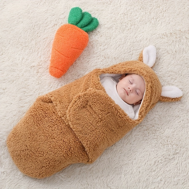 Super Soft Baby Sleeping Bag Fluffy Fleece Newborn Blanket Swaddle Blankets, Unisex Baby Wrap For Newborn Baby Boys Girls With Head-Protecting &...