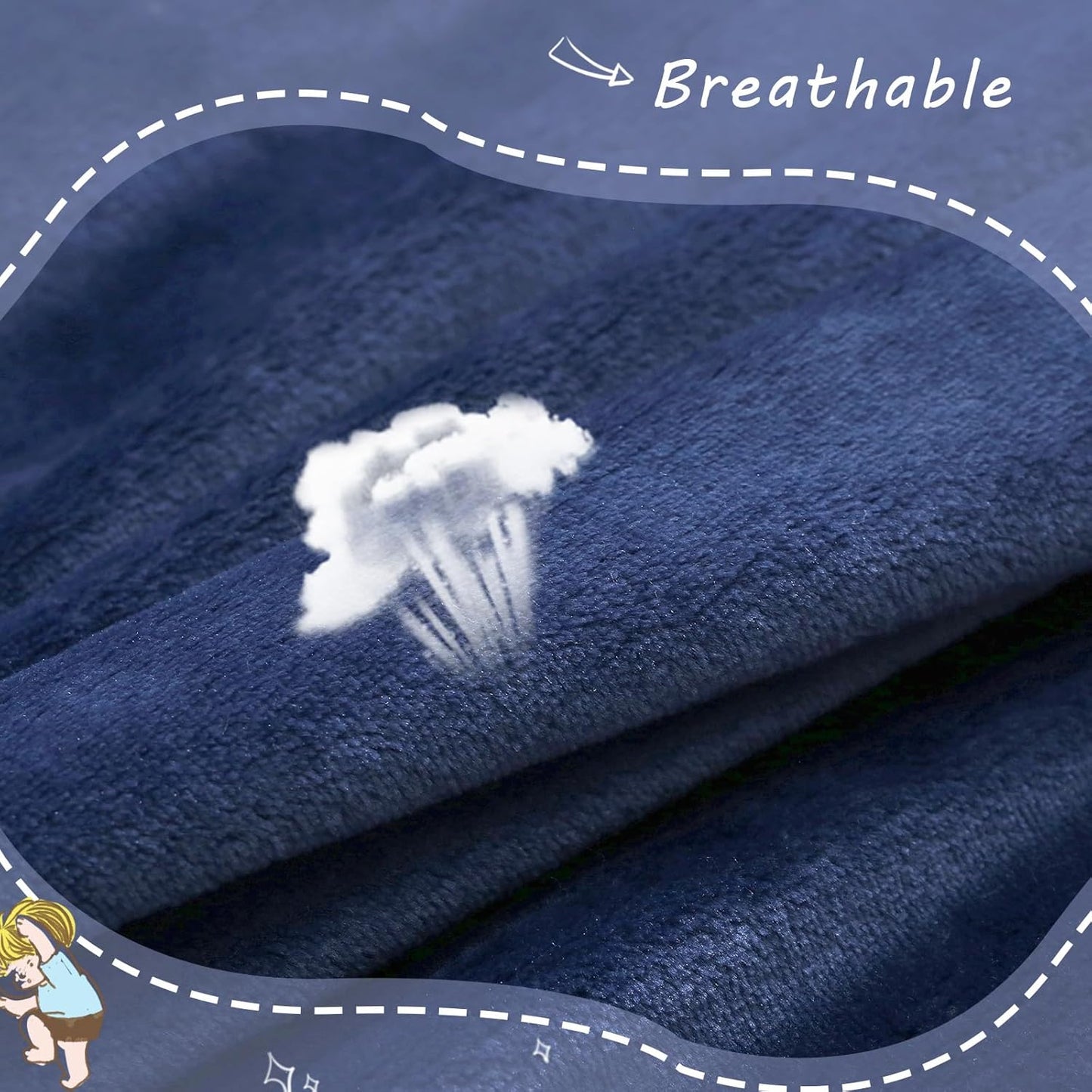 Fleece Throw Blanket for Couch, Super Soft and Warm Blankets, Navy Blue Throw All Season Use, Cozy, Plush, Lightweight, 40X50 Inches