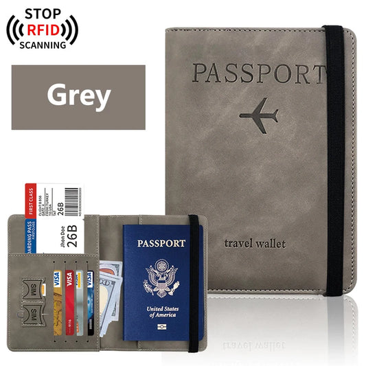 Passport Holder Wallet Cover Travel Essentials RFID Blocking Leather Card Case International Travel Accessories for Women/Men