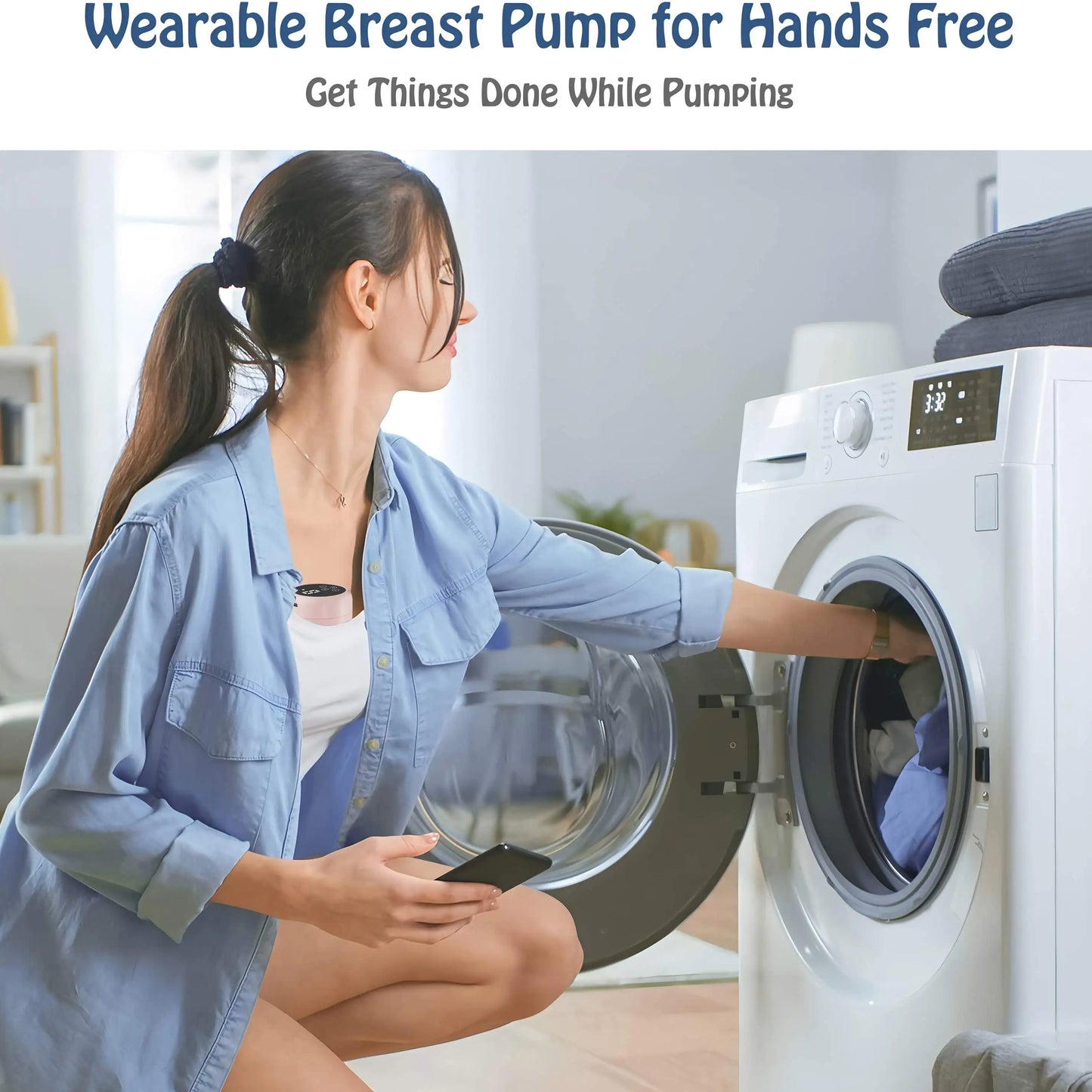 Wearable Electric Breast Pump Hands Free Smart Suction Milking Machine Wearable Silicone Portable Baby Breast Milk Breast Pump