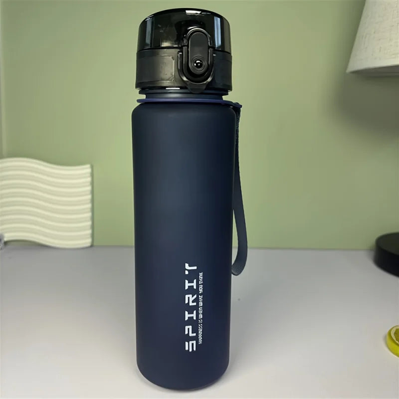 650ML Large Capacity Frosted Sports Water Bottle-Leak proof, BPA-Free PC with Silicone Straw & Carrying Rope，for Gym Outdoor