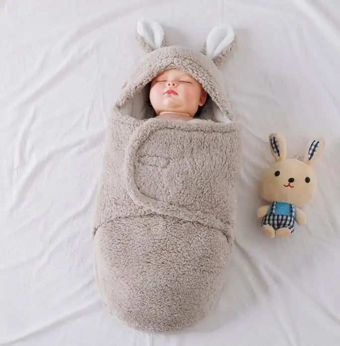 Super Soft Baby Sleeping Bag Fluffy Fleece Newborn Blanket Swaddle Blankets, Unisex Baby Wrap For Newborn Baby Boys Girls With Head-Protecting &...