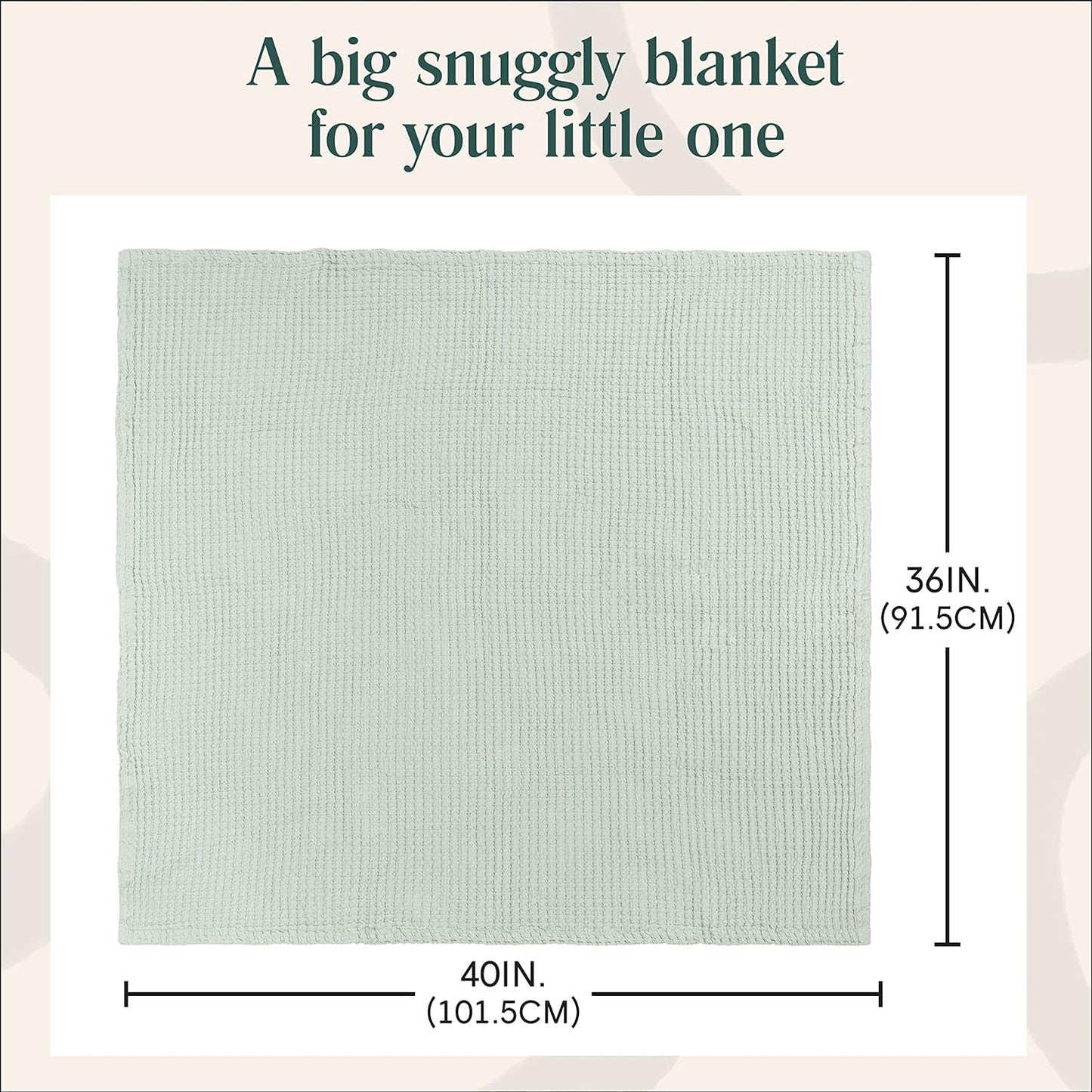 Waffle Baby Blanket Cotton Soft Breathable Swaddle Blanket for Nursery, Stroller & Crib Blanket - Receiving Blankets for Boys & Girls Gender Neutral Toddler Blanket