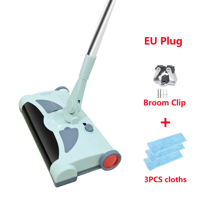 2 in 1 Electric Vacuum Cleaner Rechargeable Wireless Hand Push Mop the Floor Vacuum Cleaner Household Electric Mop Broom Robot