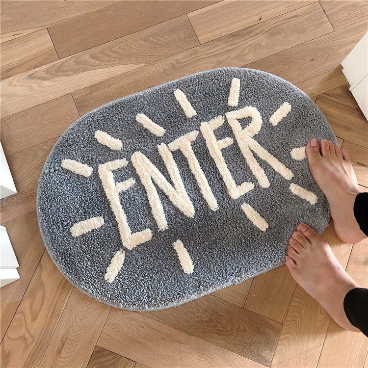 Black And White Letters Super Soft Floor Mat Foot Mat Non-slip Door Mat