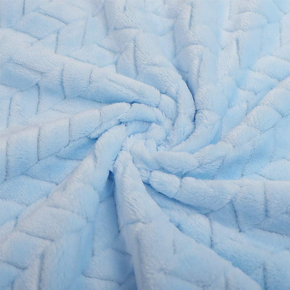 Baby Blanket Flannel, Cozy Throw Blankets for Newborn Infant and Toddler, Super Soft and Warm Receiving Baby Blanket for Crib Stroller (Blue 2532")