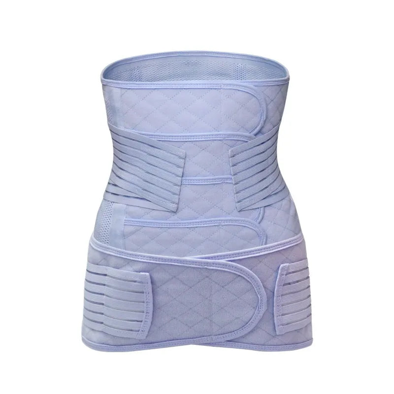 Birth Recovery Waist Trainer 2-Piece Set 4-Panel Maternity Postpartum Belly Band Breathable Thin C‑Section Natural