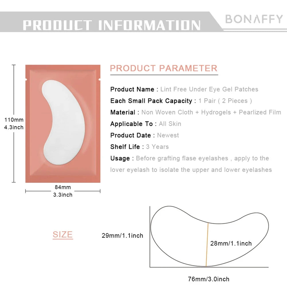 200 pairs Eyelash Eyelashes Under Eye Pads Lint-free Fake Lash Extension Patches Grafting False Extensions Eye Paper Patch