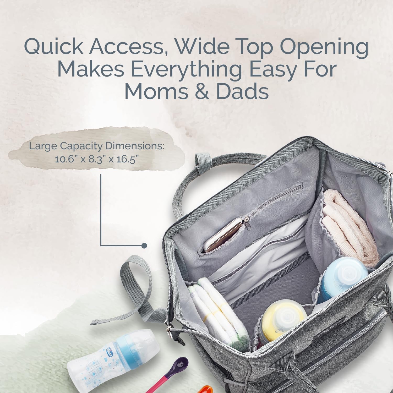 Diaper Bag Backpack | Baby Diaper Bags with Changing Station for Mom | Travel Backpack Waterproof Tote Bag with Various Uses for Maternity Baby Bags Big, Stylish, Unisex | Blue