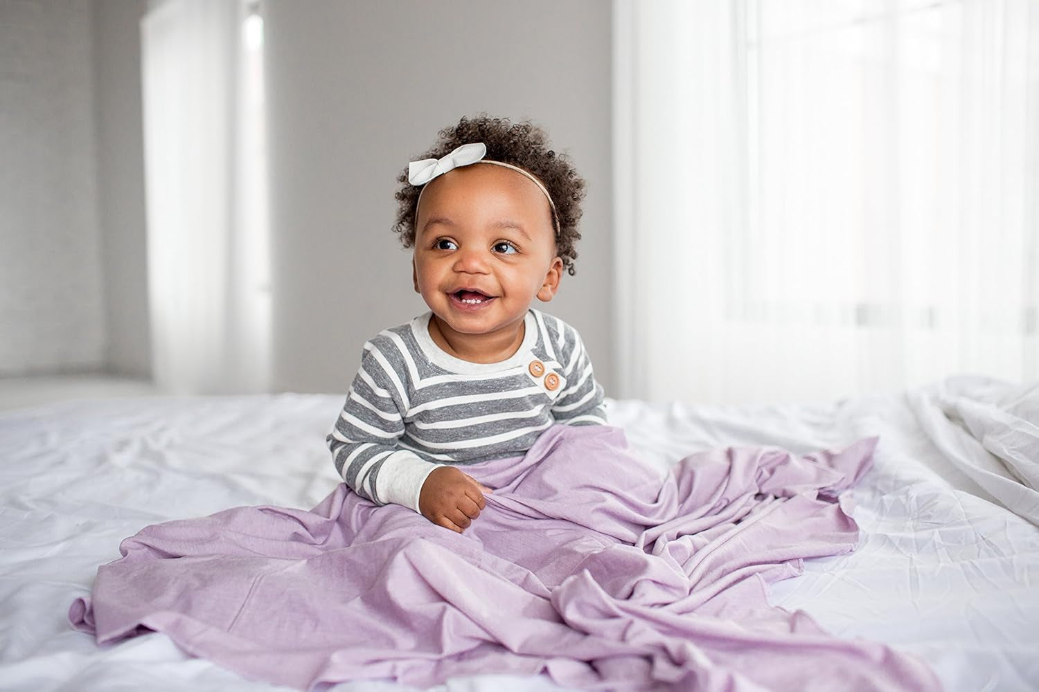 Baby Swaddle Blanket - Premium Knit Baby Blanket, Large Soft Stretchy Receiving Blankets for Baby Boy and Girl, Swaddles for Newborn, Infant, and Toddler (Lily)