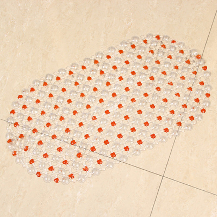 Colorful Beads Bathroom Non-slip Mat Hollow Foot Mat Suction Cup Floor Mat