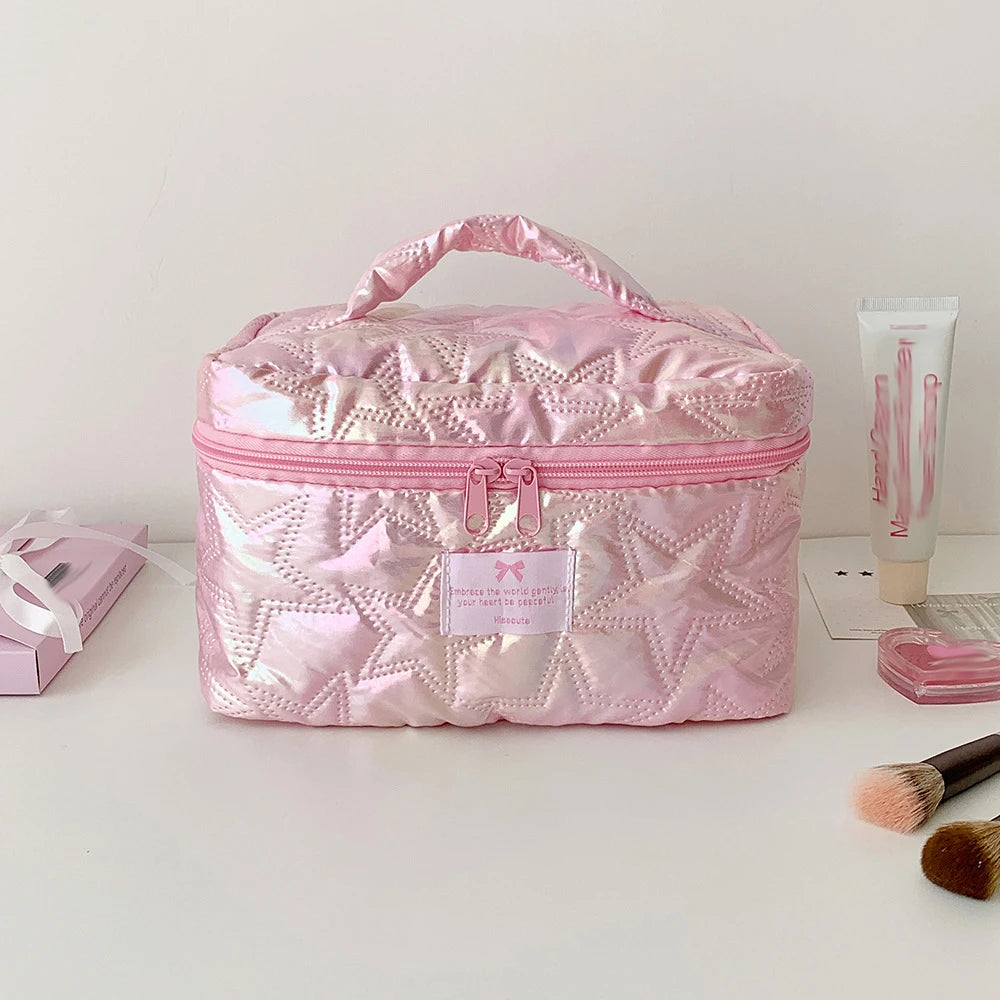 Star-Shaped Handheld Makeup Bag • Large-Capacity Student Toiletry Pouch • Portable Travel Essential Organizer