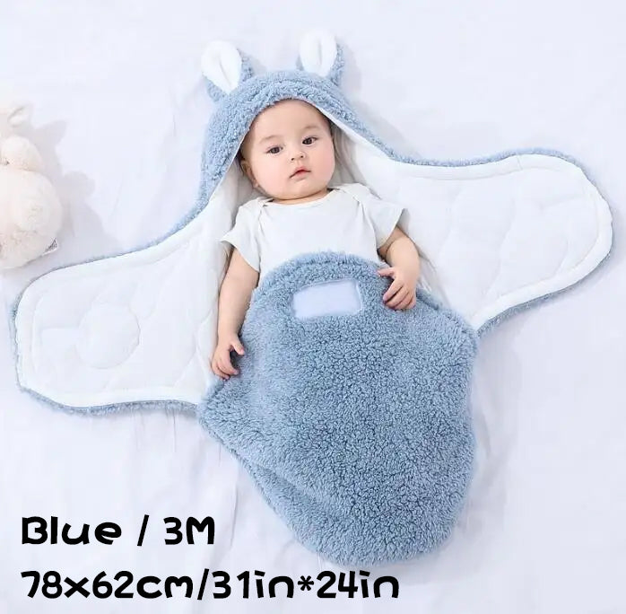 Super Soft Baby Sleeping Bag Fluffy Fleece Newborn Blanket Swaddle Blankets, Unisex Baby Wrap For Newborn Baby Boys Girls With Head-Protecting &...