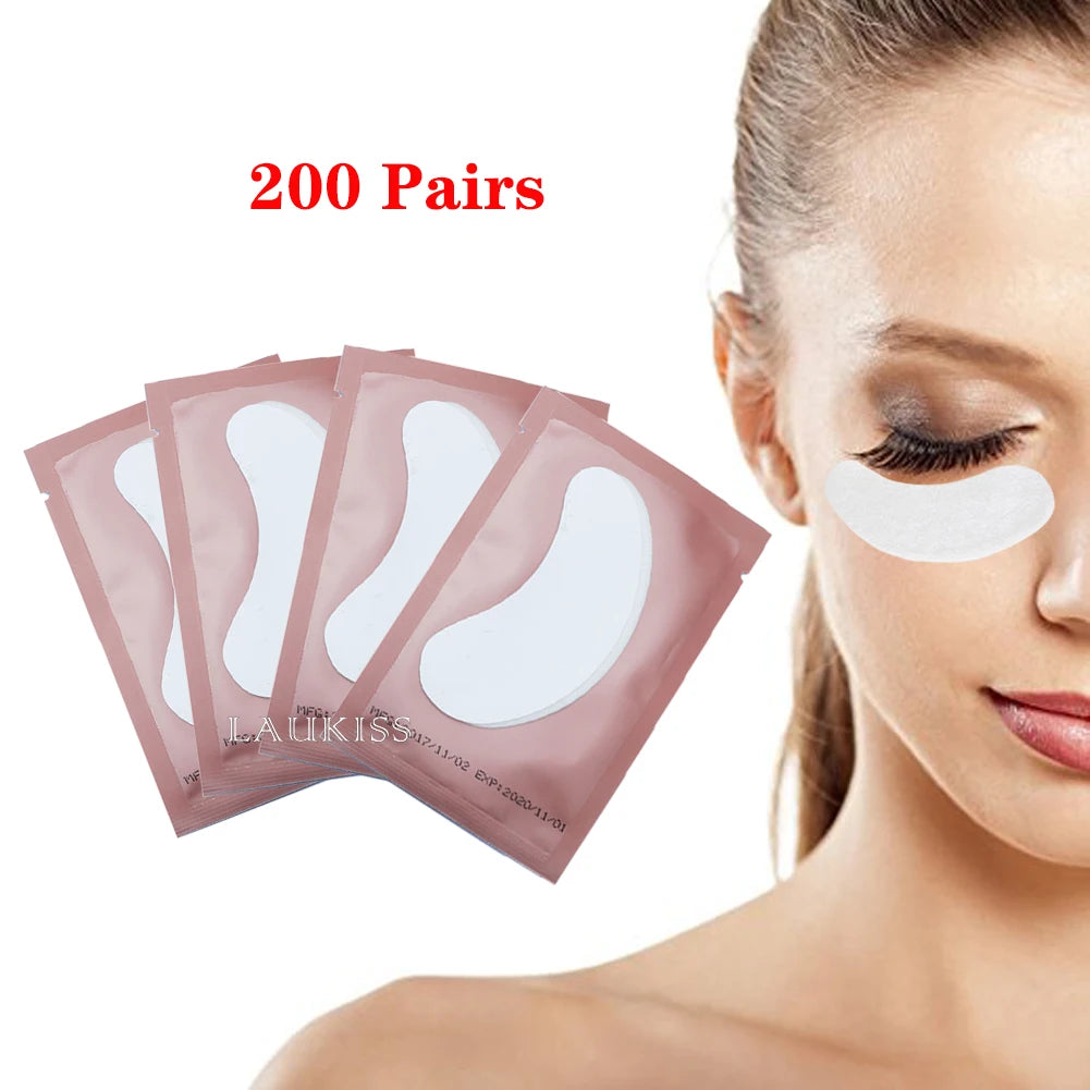 Laukiss 50/100/200Pairs Eyelash Pad Gel Patch Grafting Eyelashes Lint free Under Eye Patches For Eyelash Extension  Makeup Tools