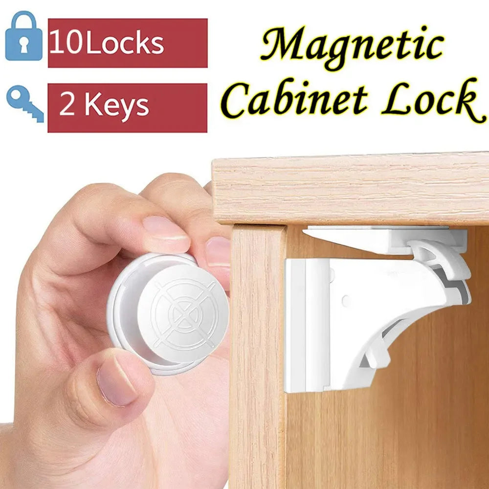 Drawer Latch Cabinet Door Magnetic Child Safety Lock Limiter Children Protection Baby Safety Lock Invisible Lock Kids Security
