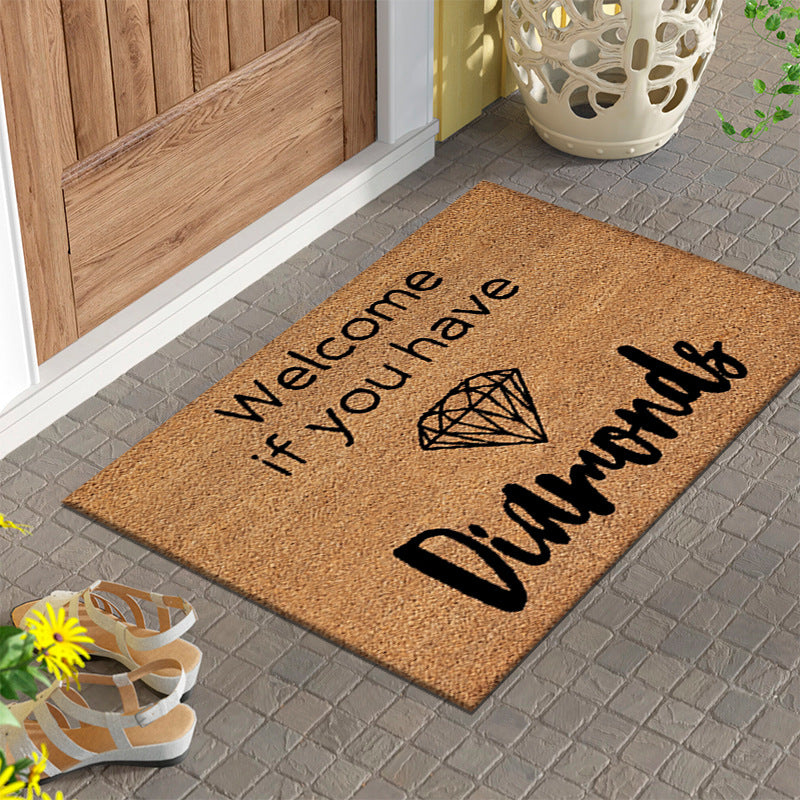 Welcome Home Floor Mat Printed Crystal Velvet Doorway Foot Mat
