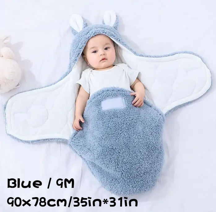 Super Soft Baby Sleeping Bag Fluffy Fleece Newborn Blanket Swaddle Blankets, Unisex Baby Wrap For Newborn Baby Boys Girls With Head-Protecting &...