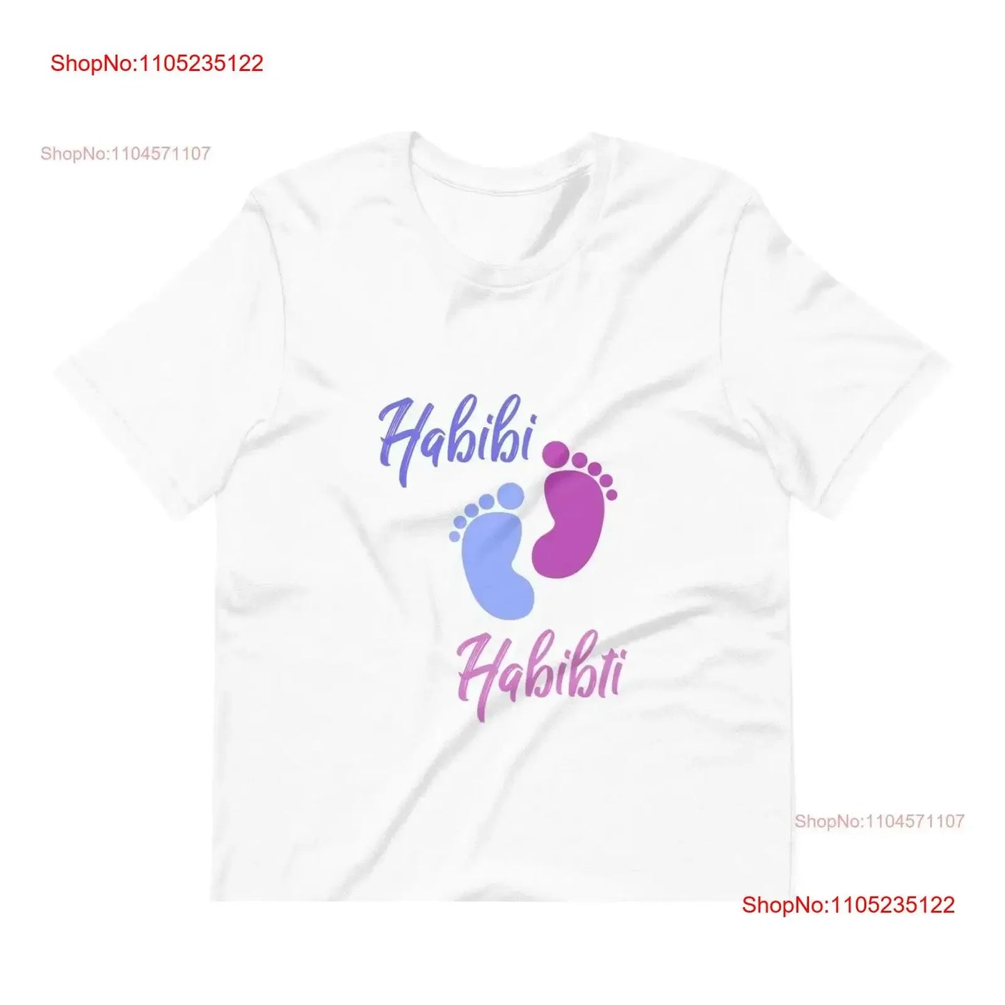 Gender Reveal T Shirt Habibi Habibti Boy or Girl Arab Baby Pregnancy AnnouncemenT Mom and Dad vintage Washed fashion Stretched