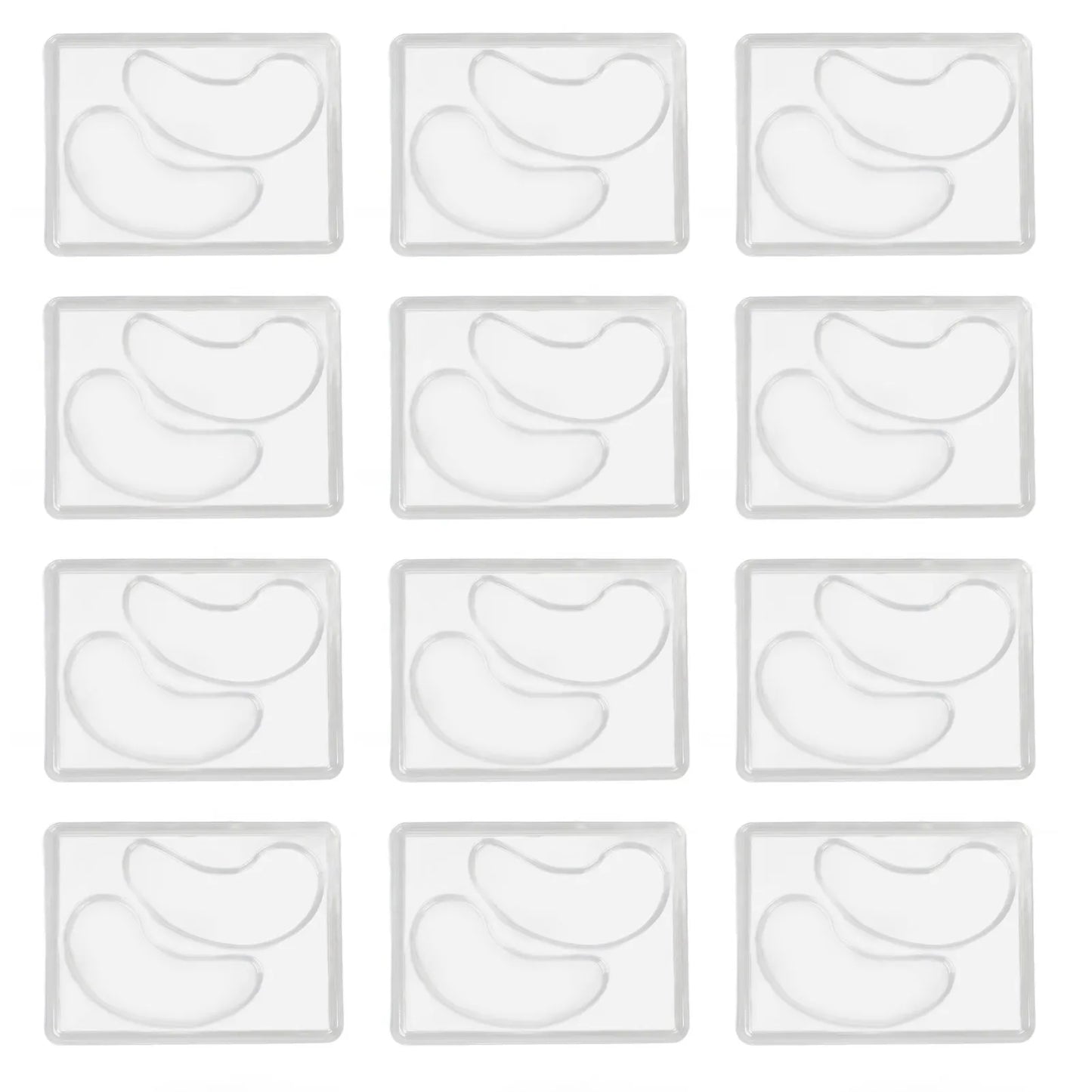 12Pcs Under Eye Patches Molds DIY Healthy Natural Reusable Transparent Eye Mask Patch Tray Plate Face Mask Patch Molds