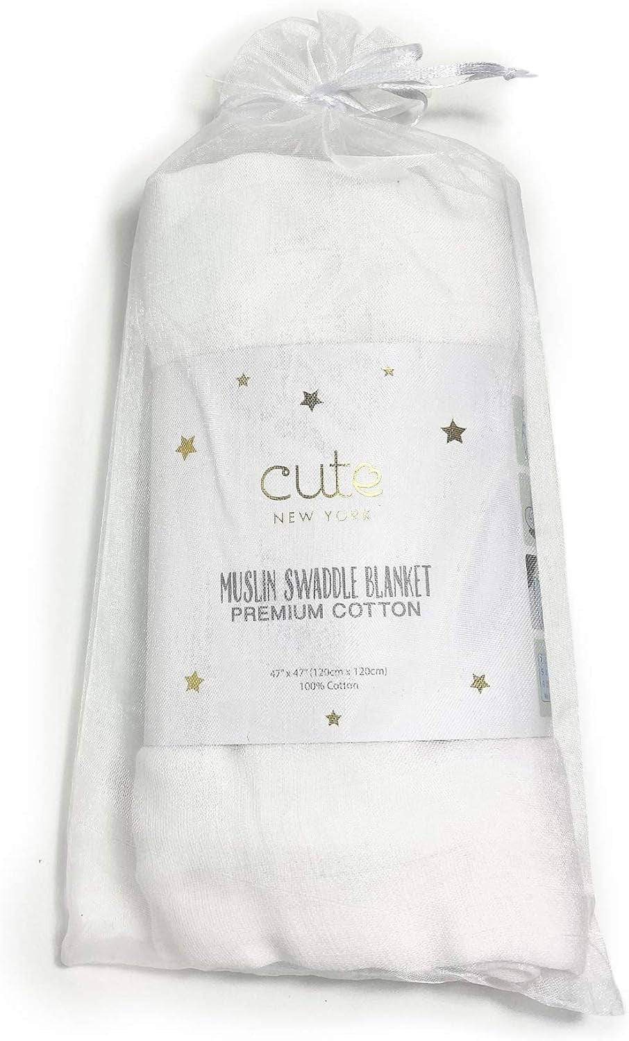Premium Solid Muslin Cotton Blanket (White) 47" X 47"