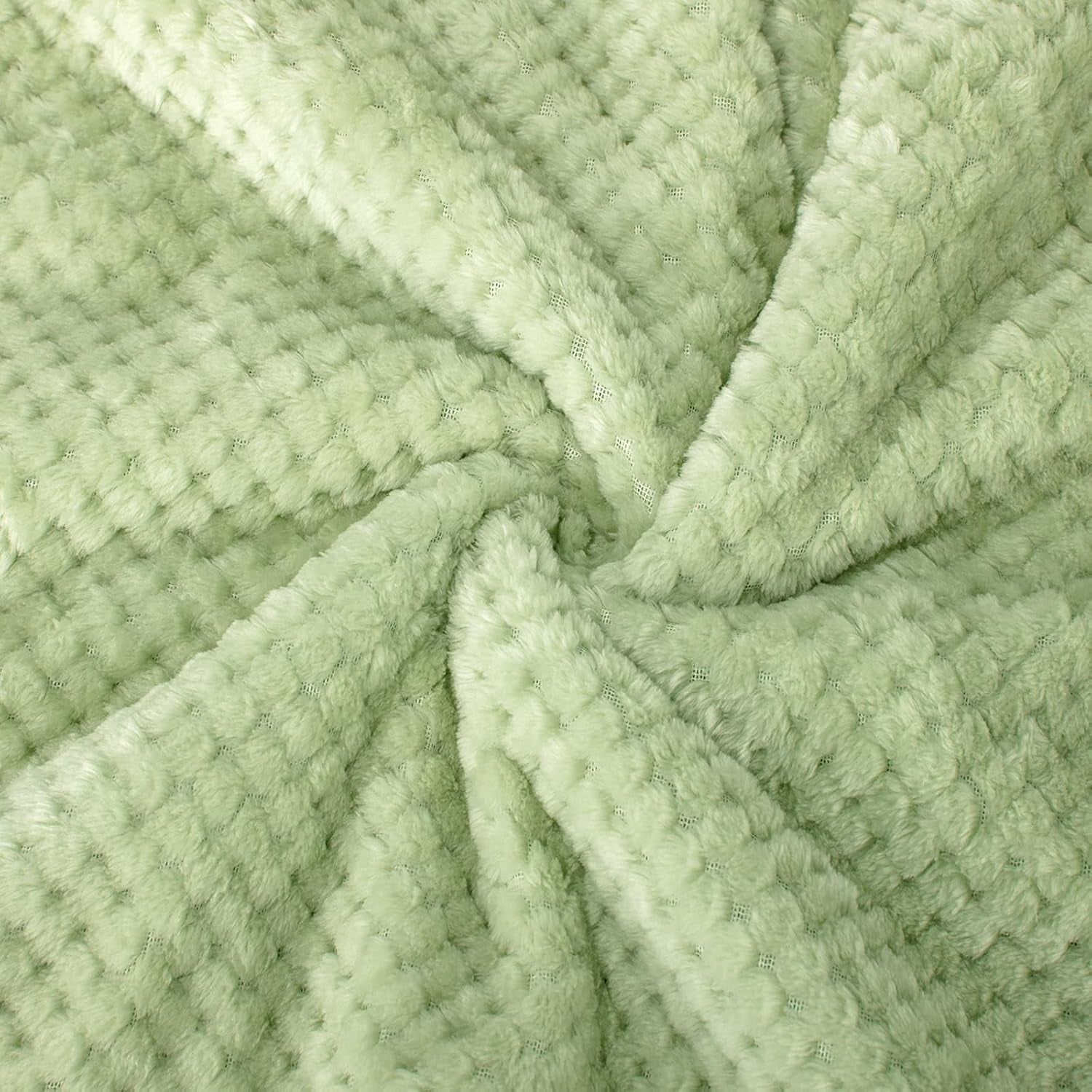 Fuzzy Sherpa Reversible Blanket for Baby, Soft Warm Cozy Coral Fleece Toddler, Infant or Newborn Reversible Blanket for Crib, Stroller, Travel, 30”×40”, Pastel Green