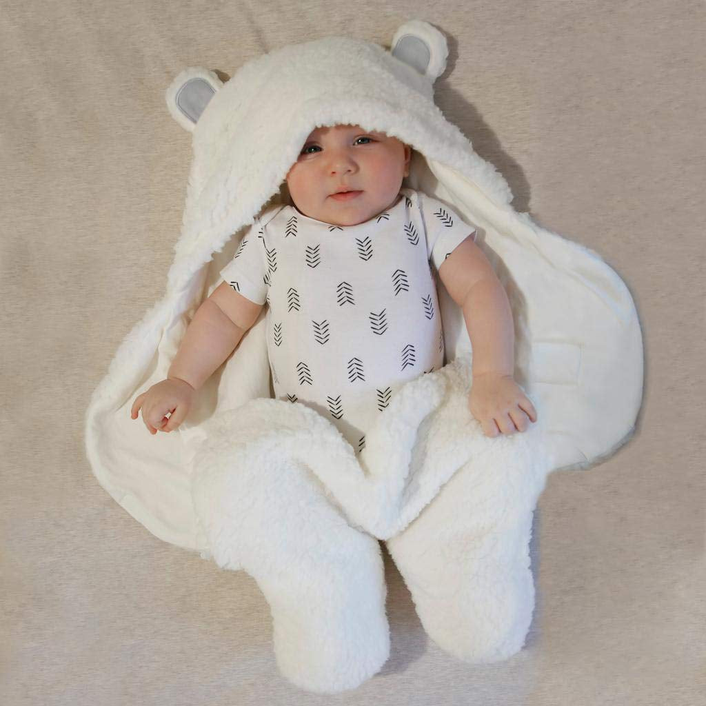 -Cute Bear Organic Newborn Swaddle Wrap-Gender Neutral Soft Baby Blanket, Newborn Baby Registry Gift(Grey 0-3M)