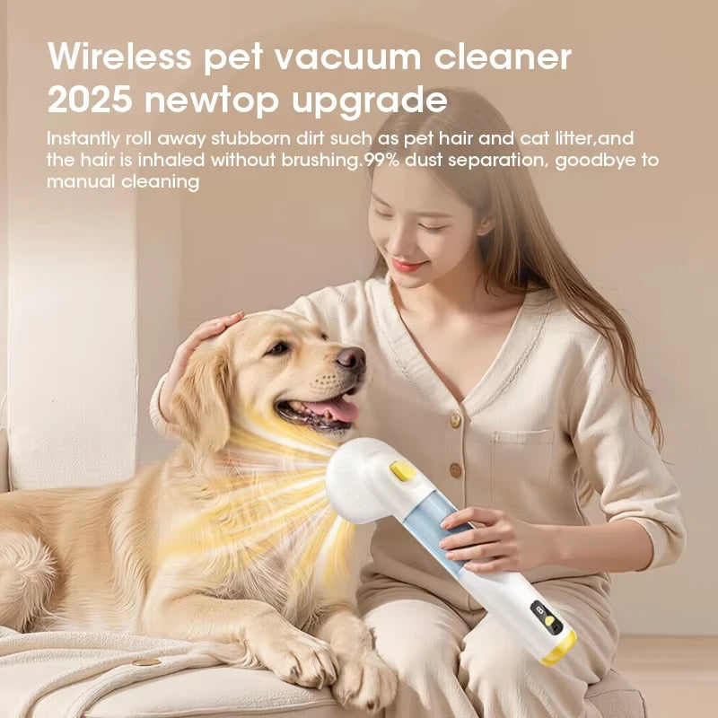 Pet Grooming Vacuum Cleaner Automatic Shedding Brush 3-In-1 Portable Household Vacuum Cleaner Cat Dog Hair Removal Grooming Kit