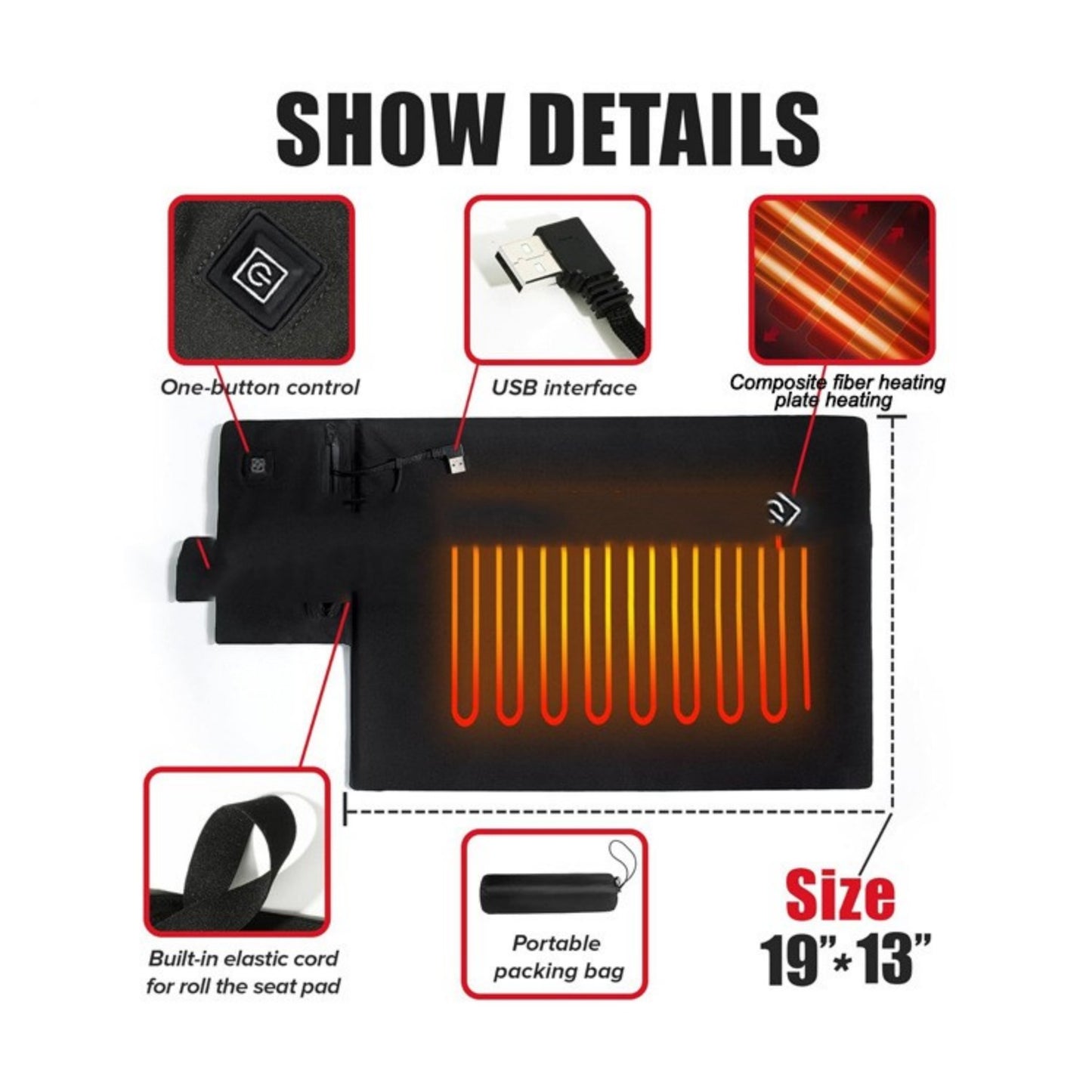 Outdoor Camping Warm And Heated Seat Cushion